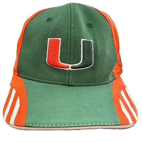 Adidas University of Miami Hurricanes Fitted Baseball cap, Youth 4-7, NWT - Picture 1 of 7